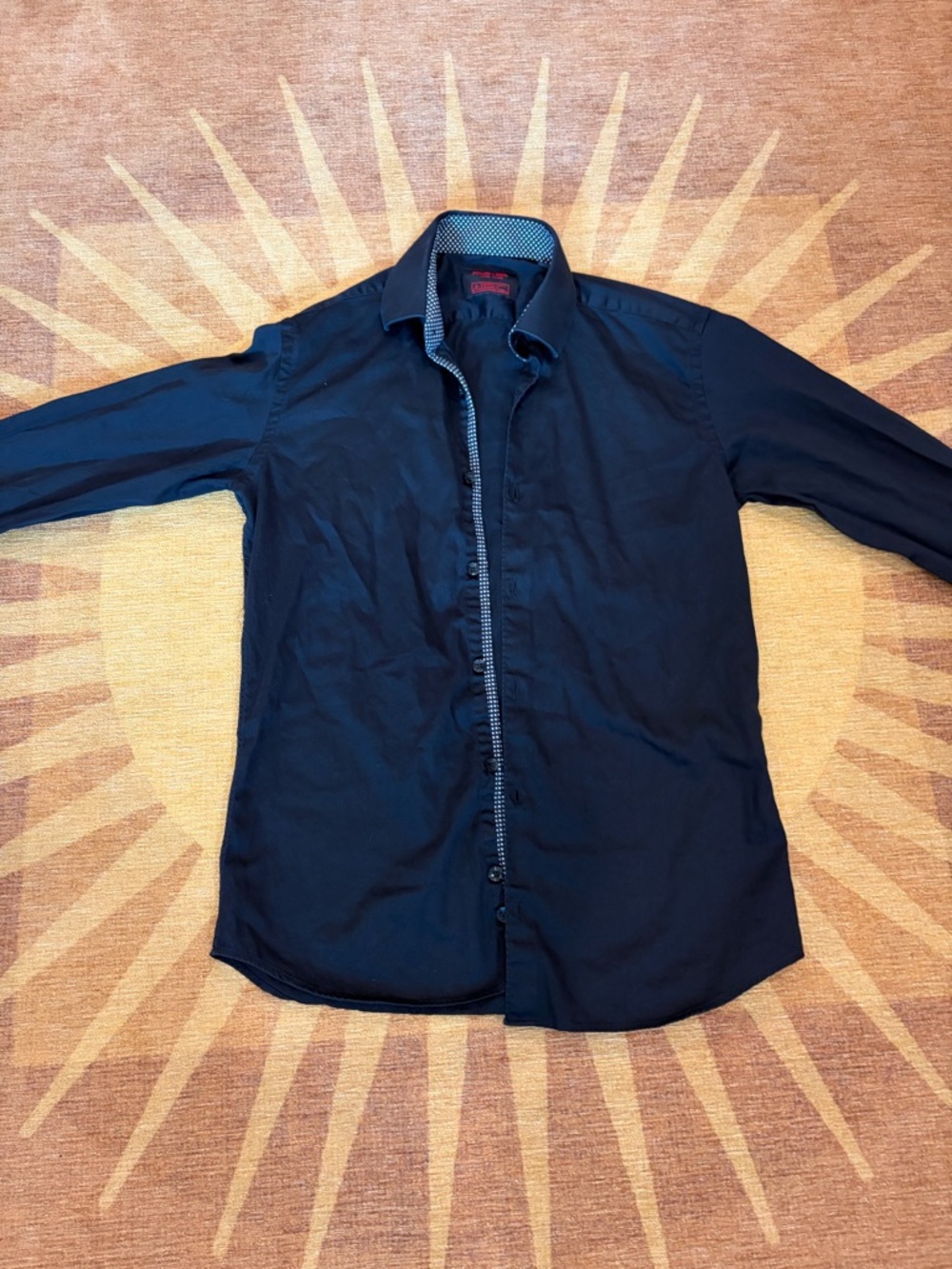 Jared Lang Slim Fit Men's Black Button-Up Dress Shirt